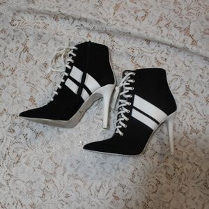 Sporty Ankle Heel Boots